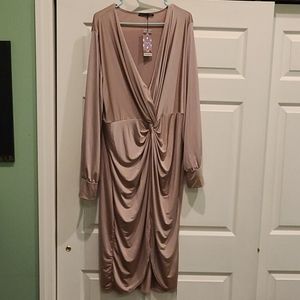 Boohoo Gold Party Dress